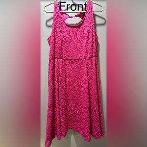 Lane Bryant tank style knee length dress. Size 14. Back cut out & lace overlay